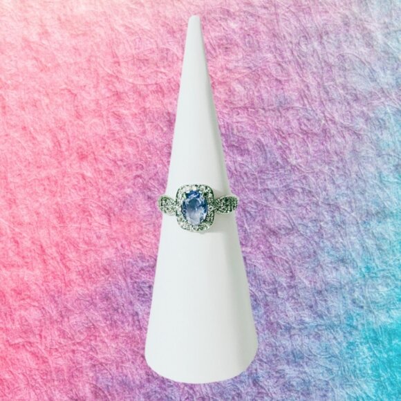 BP Kids Collection Adjustable Lab Created Ice Blue Sapphire Ring - Picture 2 of 8